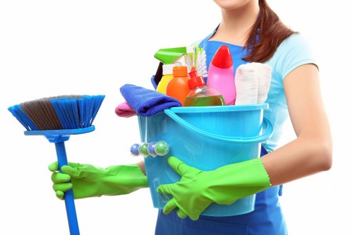 Cleaner assessing a busy property for a tailored quote